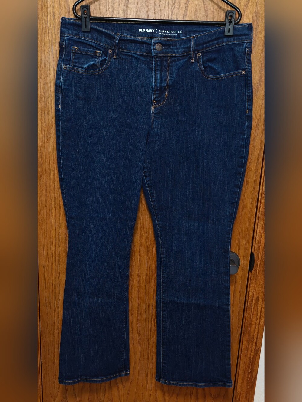 Women's Old Navy Blue Curvy Mid Rise Bootcut Jeans, Size 14 Short